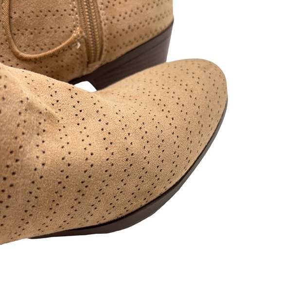 CIRCUS SAM EDELMAN PHEONIX Perforated Ankle Booties Boots Tan Beige Shoes sz 7 - Picture 12 of 16